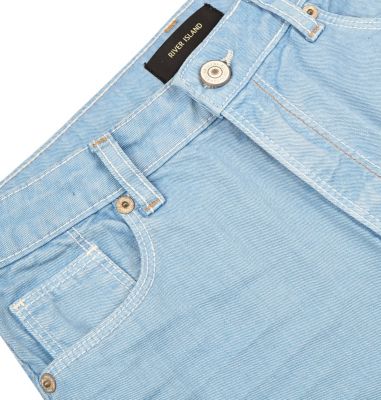 Boys light blue denim turn-up shorts